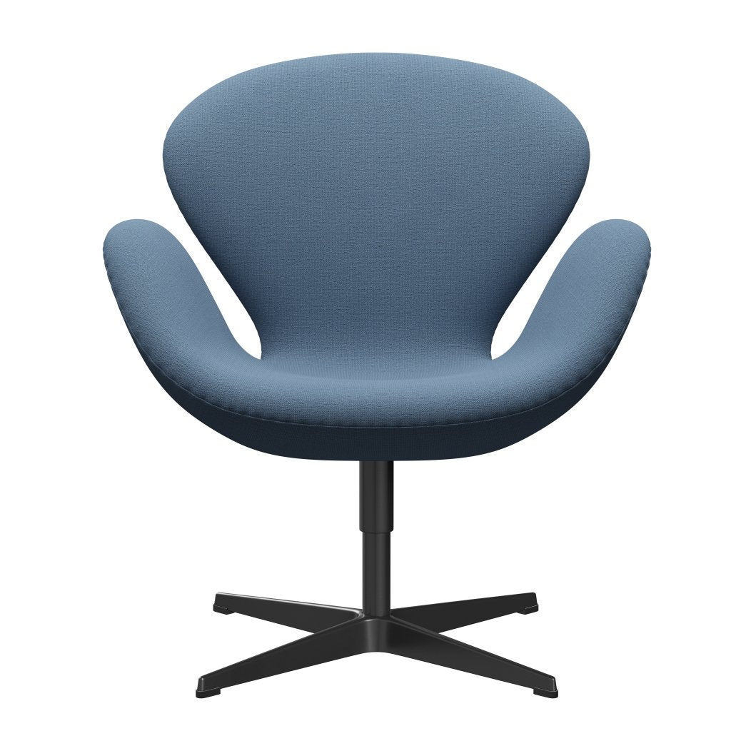 Fritz Hansen Swan -stol, svart lackerad/kristen. Ljusblå