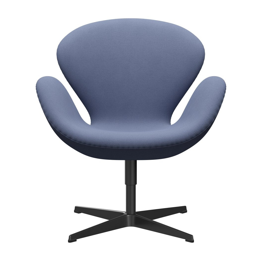 Fritz Hansen Swan -stol, svart lackerad/kristen. Ljusblå uni