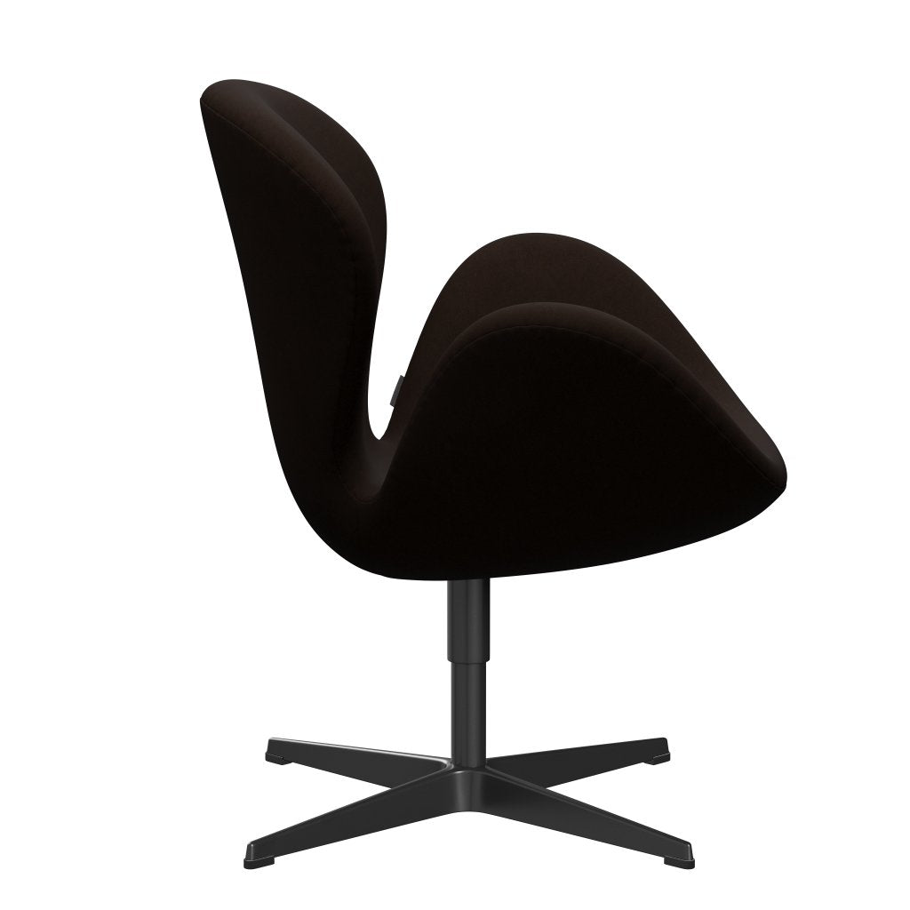 Fritz Hansen Swan -stol, svart lackerad/komfortbrun (01566)
