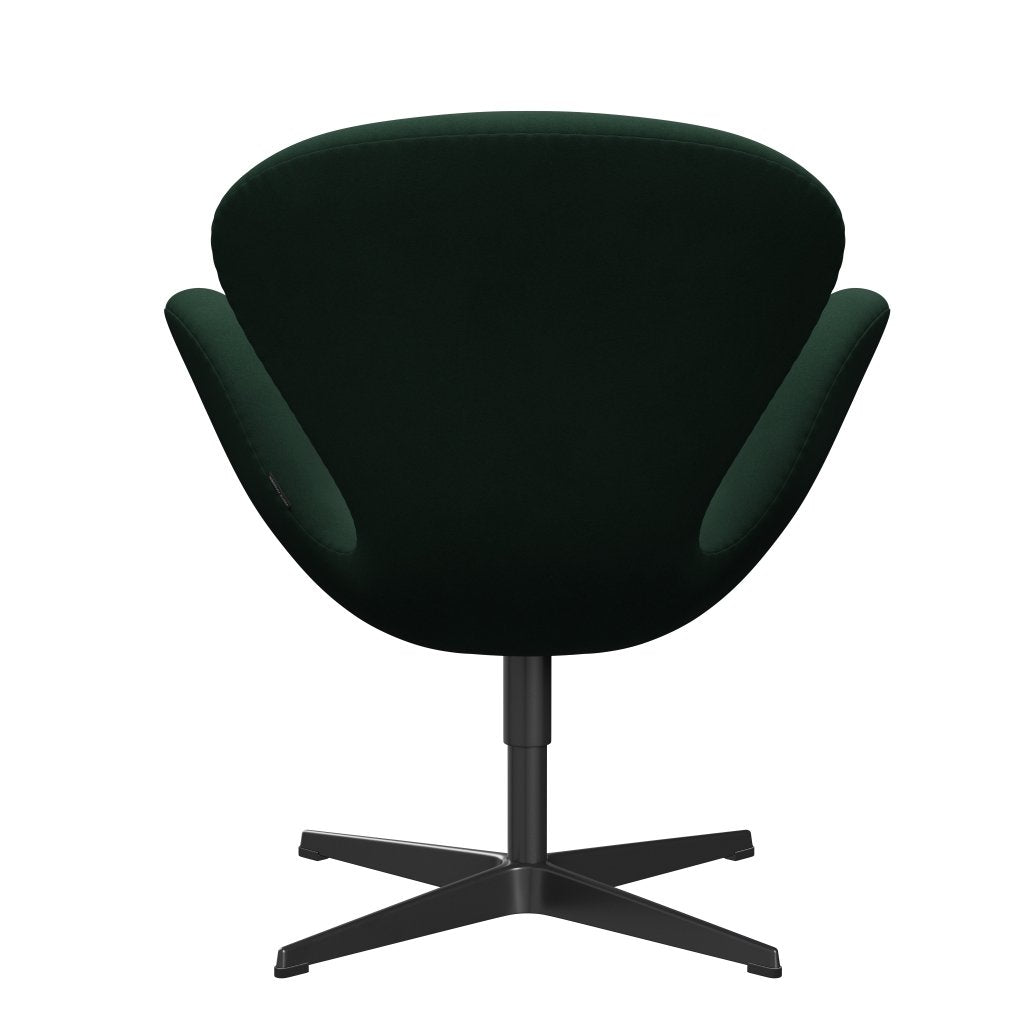 Fritz Hansen Svanstol, svart lackerad/komfort mörkgrön
