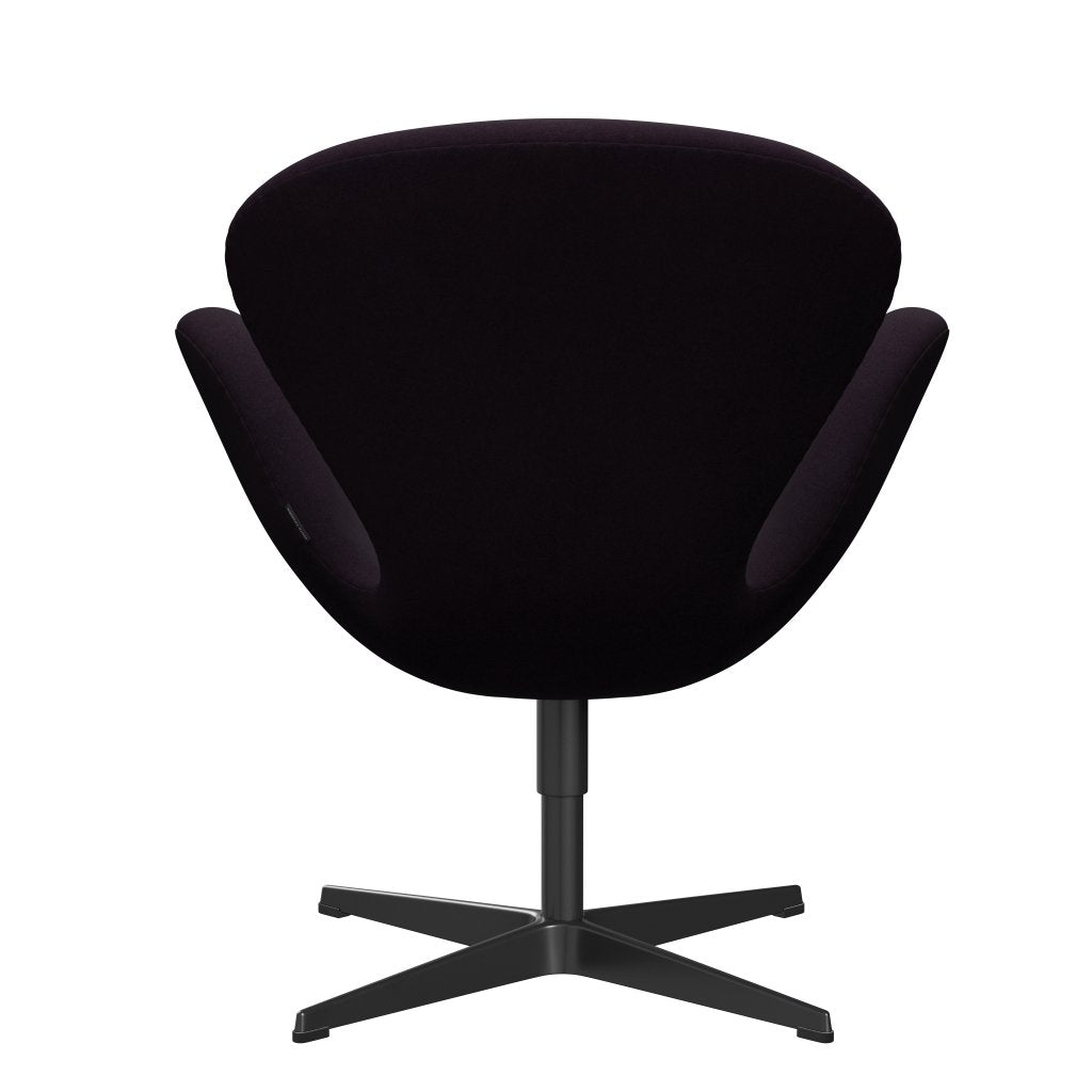 Fritz Hansen Swan -stol, svart lackerad/divina aubergine (376)
