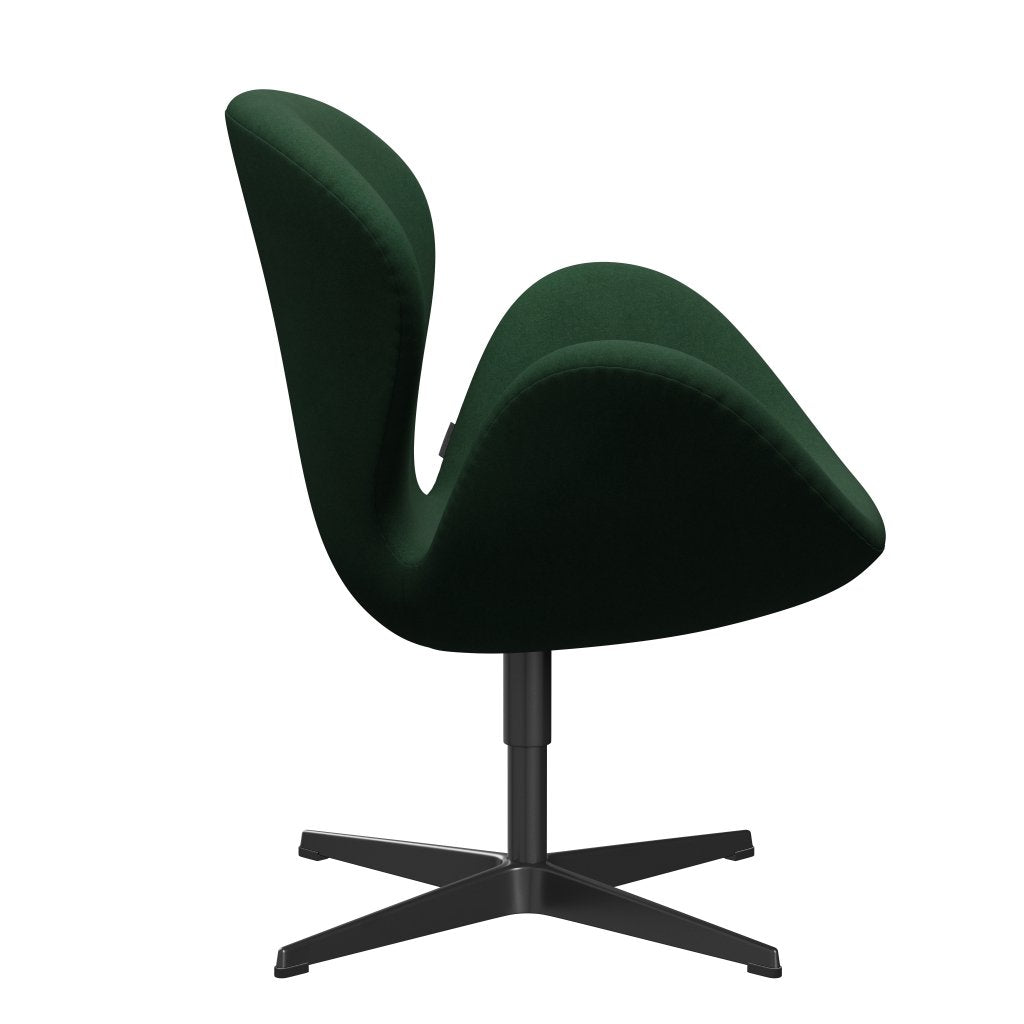 Fritz Hansen Swan -stol, svart lackerad/divina mörkgrön (876)