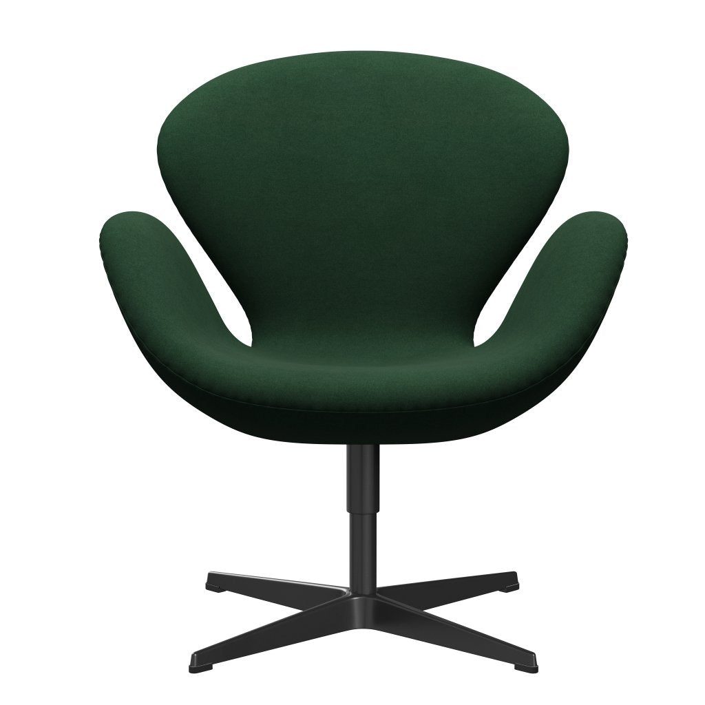 Fritz Hansen Swan -stol, svart lackerad/divina mörkgrön (876)