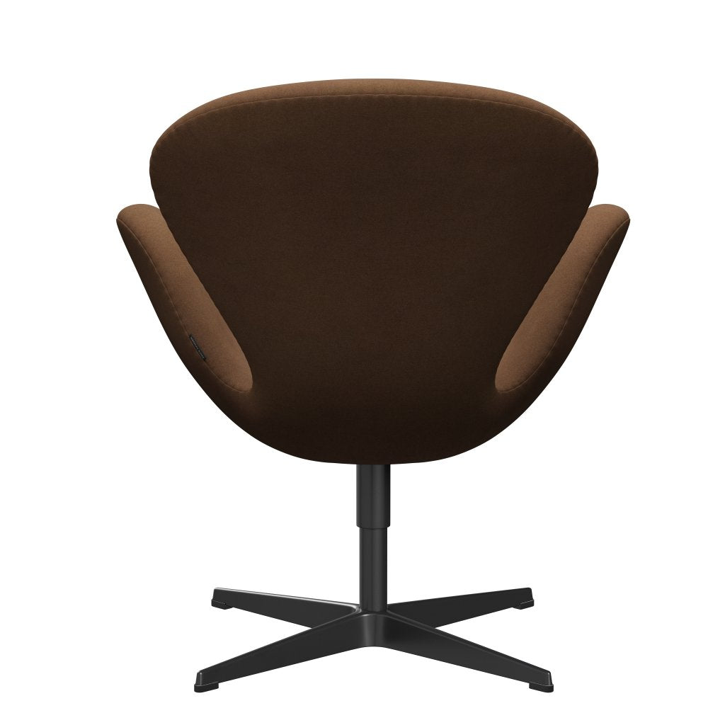 Fritz Hansen Swan -stol, svart lackerad/divina klar brun