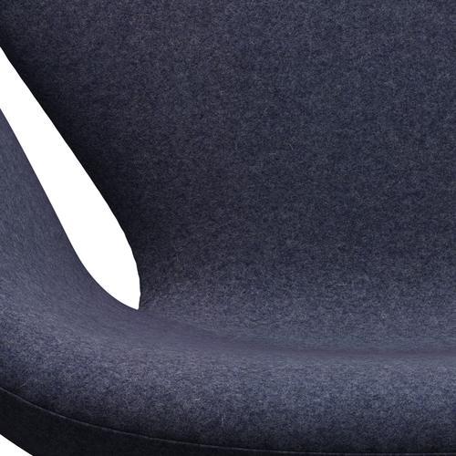 Fritz Hansen Swan Chair, Black Lacquered/Divina MD Cool Grey