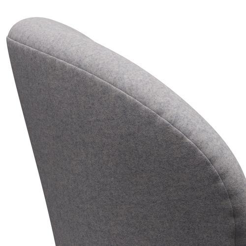 Fritz Hansen Swan Chair, Black Lacquered/Divina MD Cool Light Grey