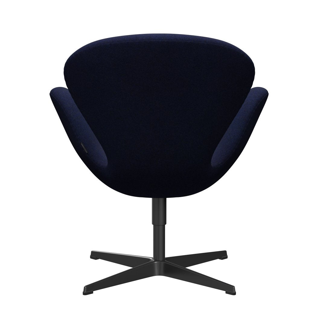 Fritz Hansen Swan Chair, Black Lacquered/Divina MD Midnight Blue