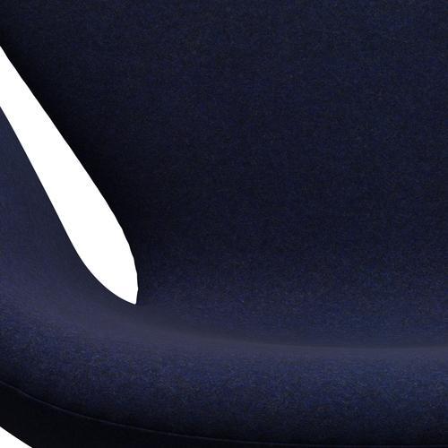 Fritz Hansen Swan Chair, Black Lacquered/Divina MD Midnight Blue