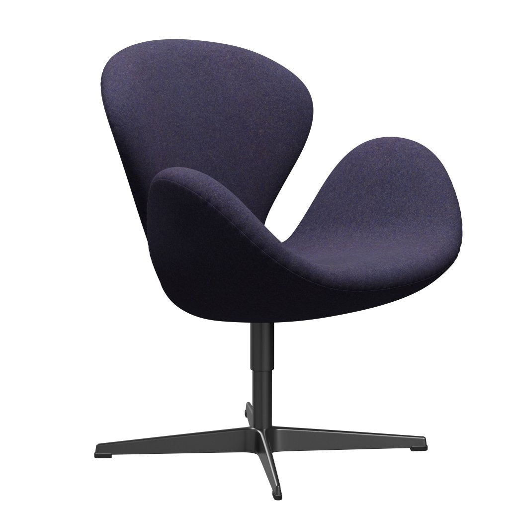 Fritz Hansen Swan -stol, svart lackerad/divina md dammig blå