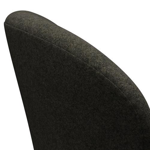 Fritz Hansen Swan -stol, svart lackerad/divina melange grå -brus