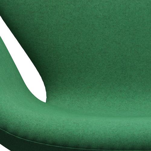 Fritz Hansen Svanstol, svart lackerad/divina melange grön