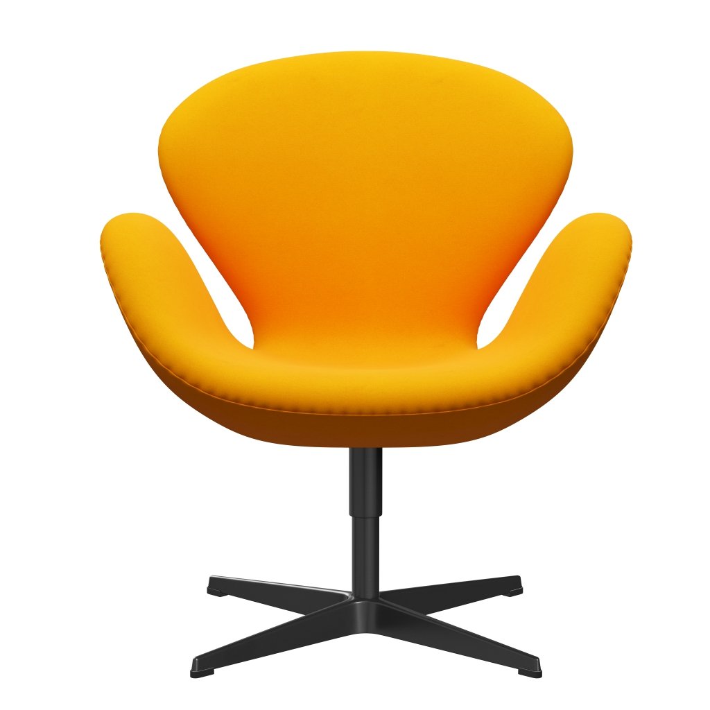 Fritz Hansen Swan -stol, svart lackerad/divina orange (426)