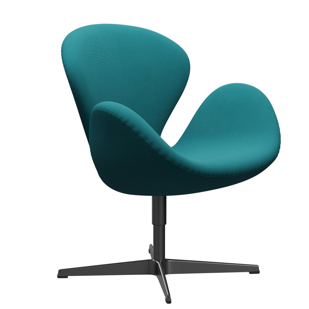 Fritz Hansen Swan -stol, svart lack/berömmelse grön turkos