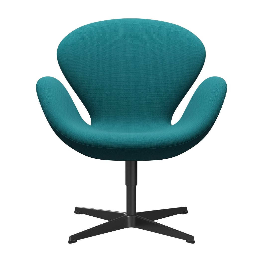 Fritz Hansen Swan -stol, svart lack/berömmelse grön turkos