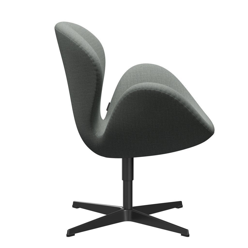 Fritz Hansen Swan -stol, svart lackerad/fiord Mid Grey Multi