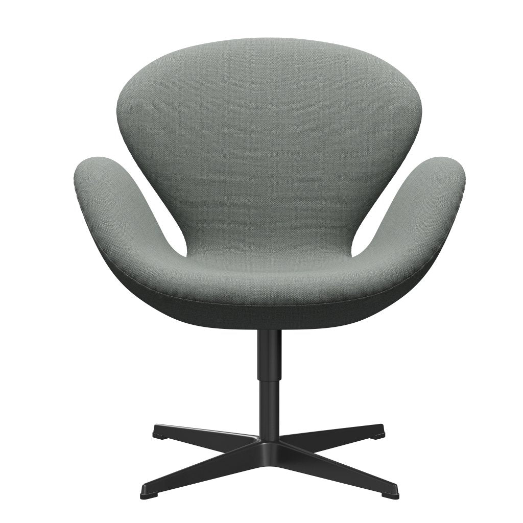 Fritz Hansen Swan -stol, svart lackerad/fiord Mid Grey Multi