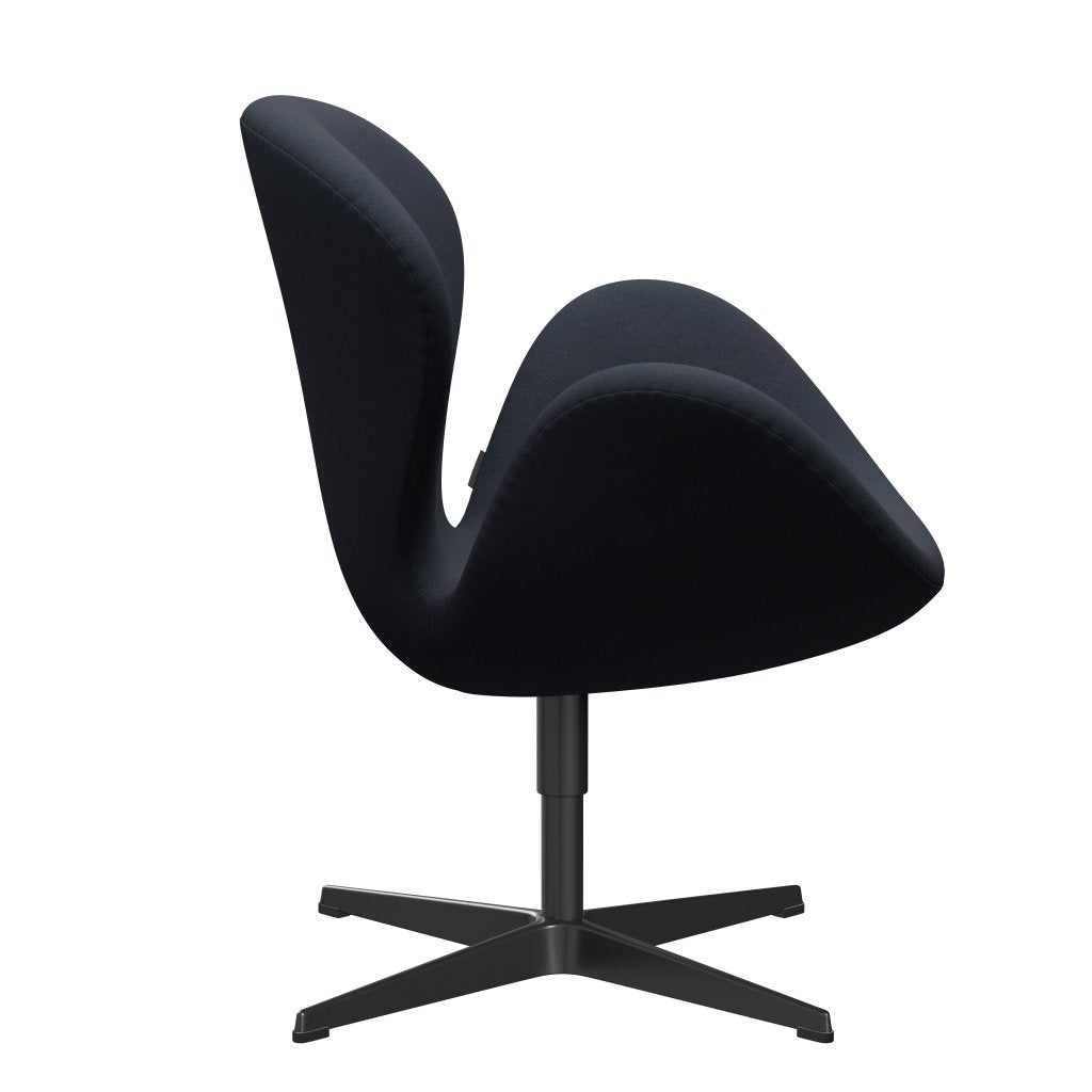 Fritz Hansen Swan -stol, svart lackerad/fiord midnattblå