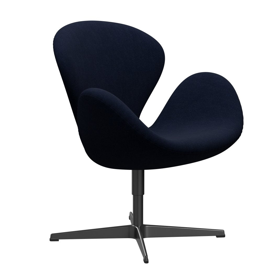 Fritz Hansen Swan -stol, svart lackerad/hallingdal Royal Blue