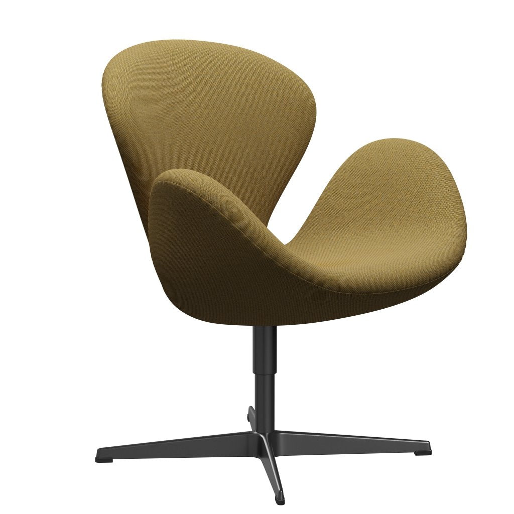 Fritz Hansen Swan-stol, svart lackerad/omskull guldgul/naturlig