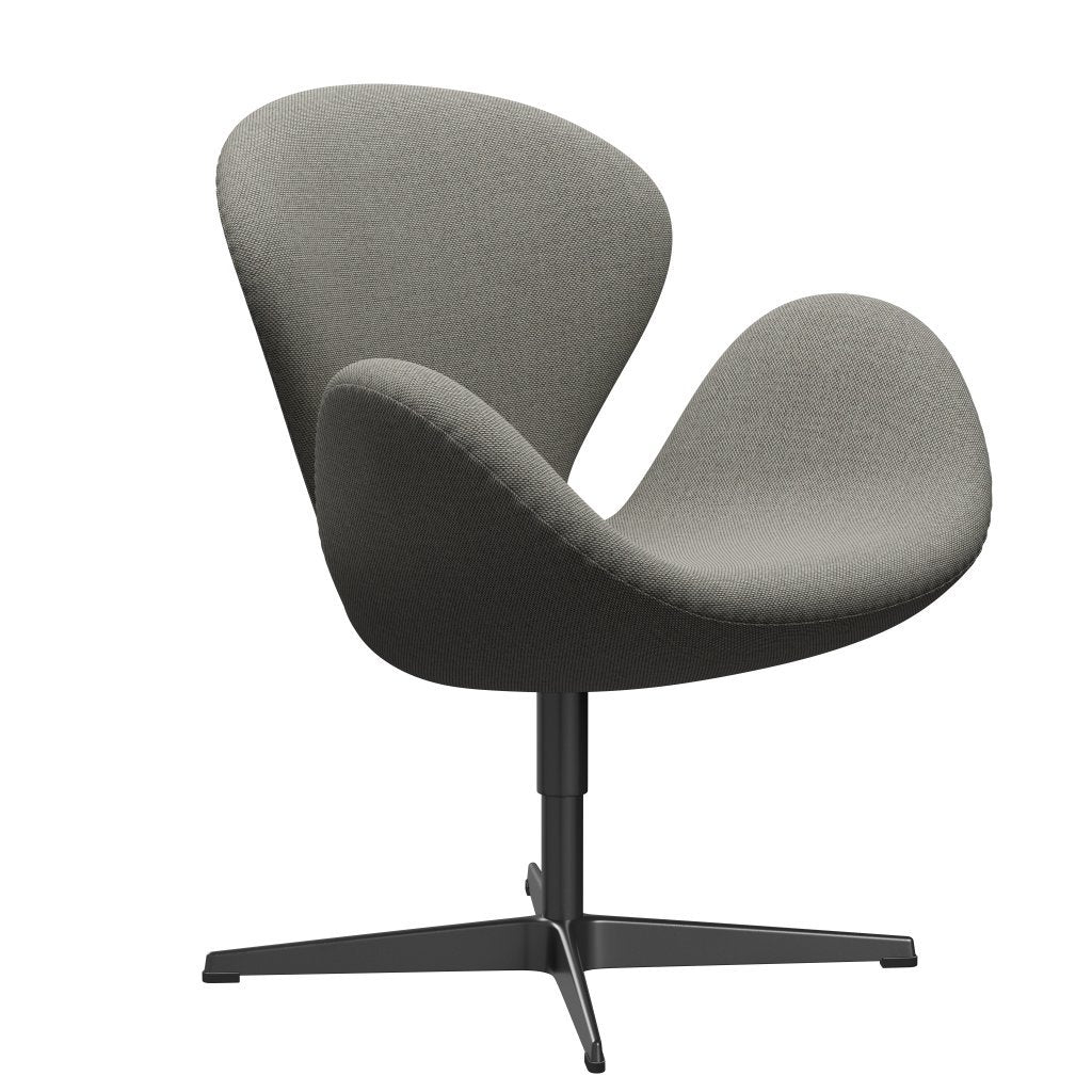 Fritz Hansen Swan-stol, svart lackerad/omskolgrå vit/naturlig