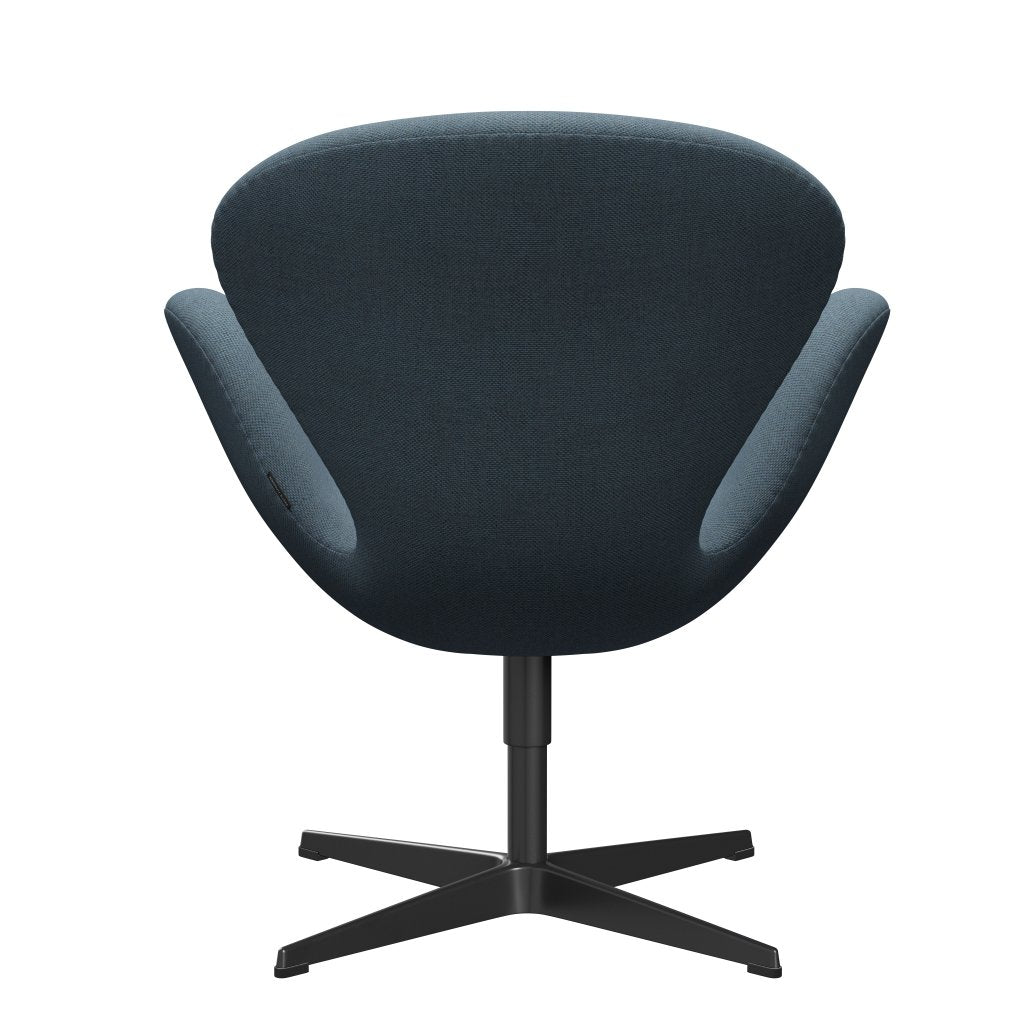 Fritz Hansen Swan-stol, svart lackerad/omskull naturlig/ljusblå