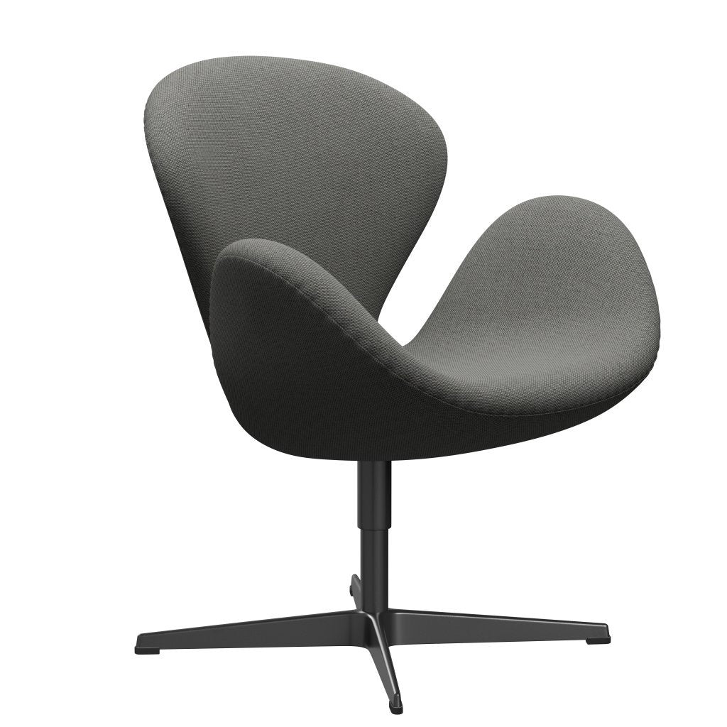 Fritz Hansen Swan-stol, svart lackerad/omväg taupe/naturlig