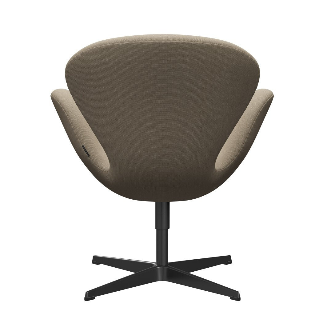 Fritz Hansen Swan -stol, svart lackerad/stålcut beige