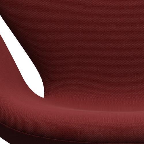 Fritz Hansen Swan -stol, svart lackerad/stålcut mörkröd/blod