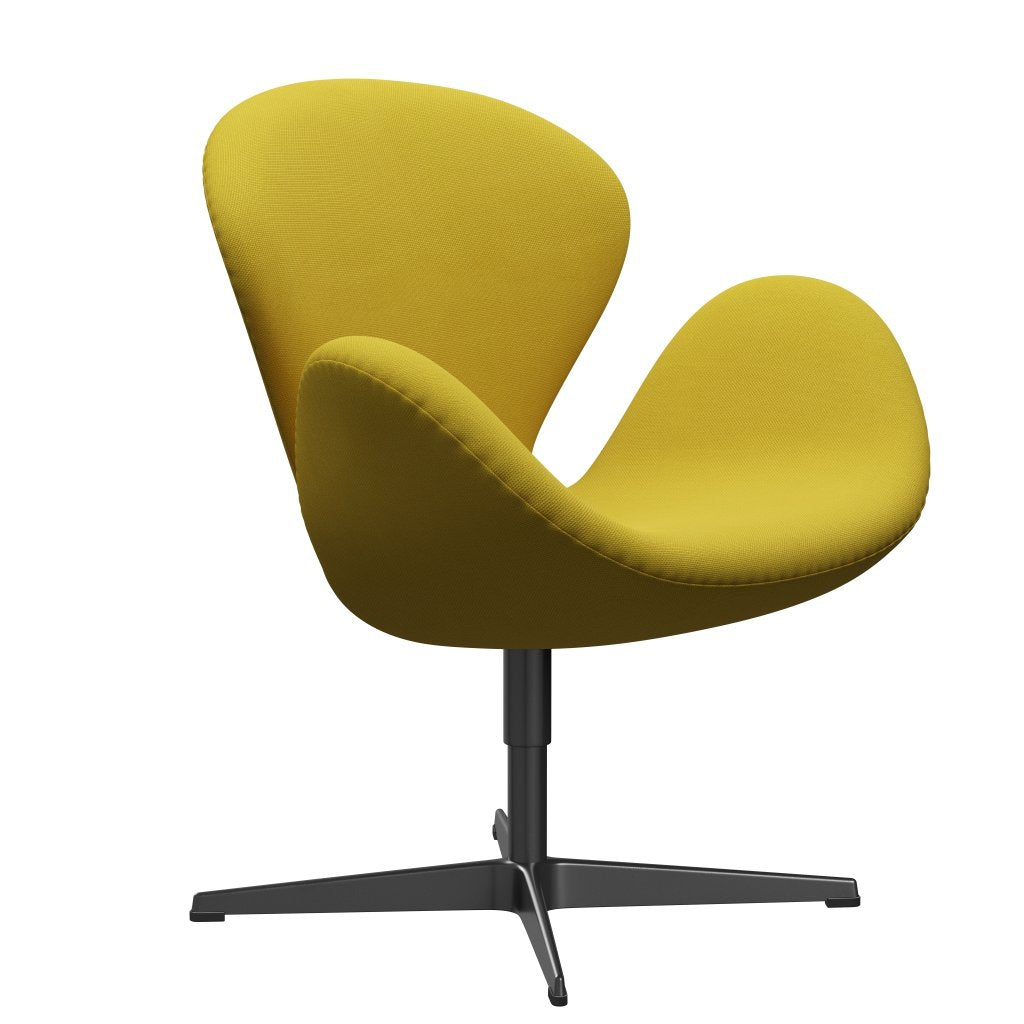 Fritz Hansen Swan -stol, svart lackerad/stålcut ljusgrön/gul