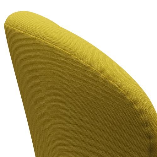 Fritz Hansen Svanenstol, Sortlakeret/Steelcut Light Green/Yellow