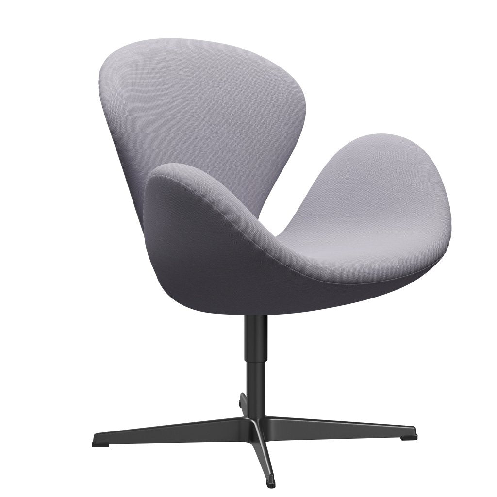 Fritz Hansen Swan -stol, svart lackerad/stålcut ljus silvergrå