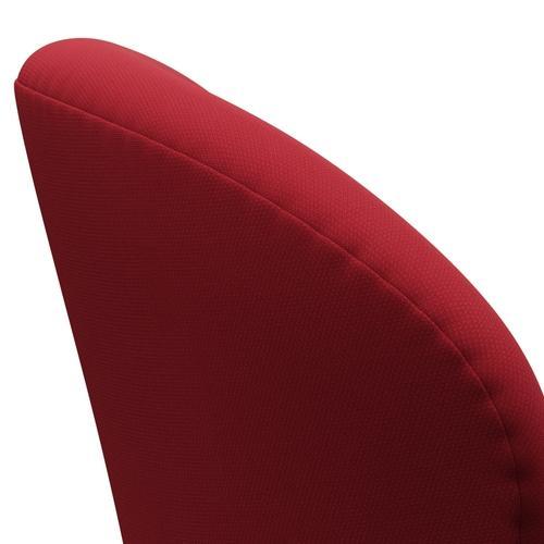 Fritz Hansen Swan Chair, Black Lackered/Steelcut Standard/Light-Dark Red