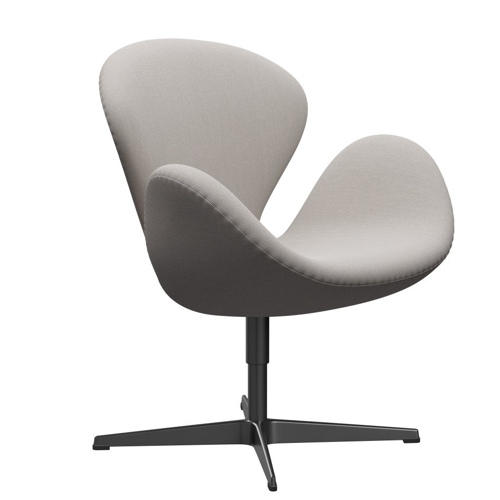 Fritz Hansen Swan -stol, svart lackerad/stålcuttrio White & Gray