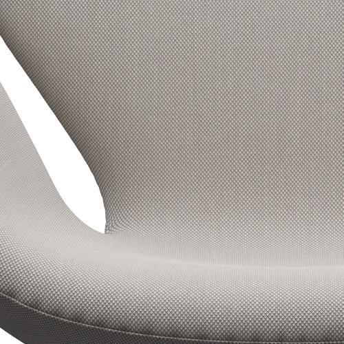 Fritz Hansen Svanenstol, Sortlakeret/Steelcut Trio White & Grey