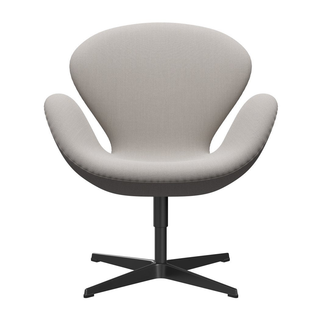 Fritz Hansen Swan -stol, svart lackerad/stålcuttrio White & Gray