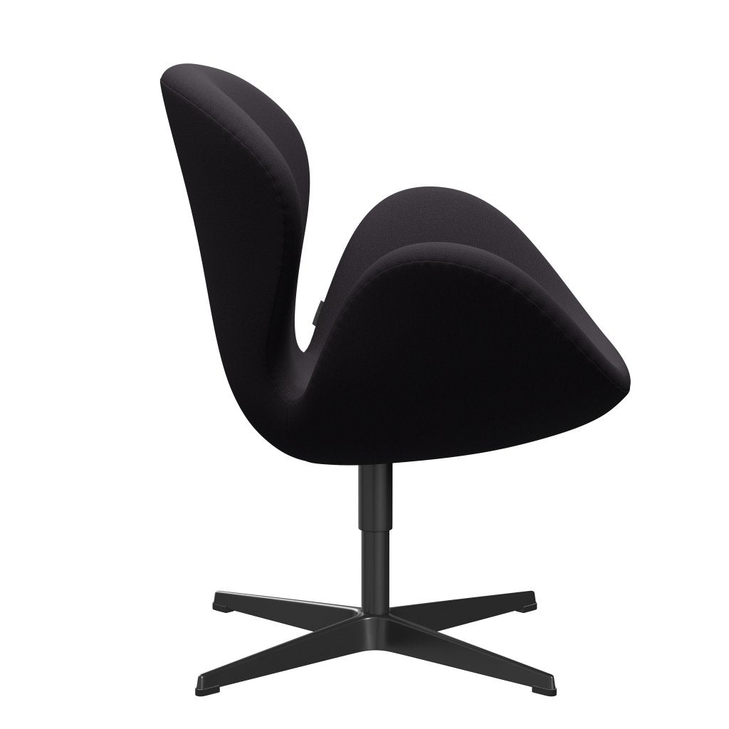 Fritz Hansen Swan -stol, svart lackerad/steelcut mörk lila