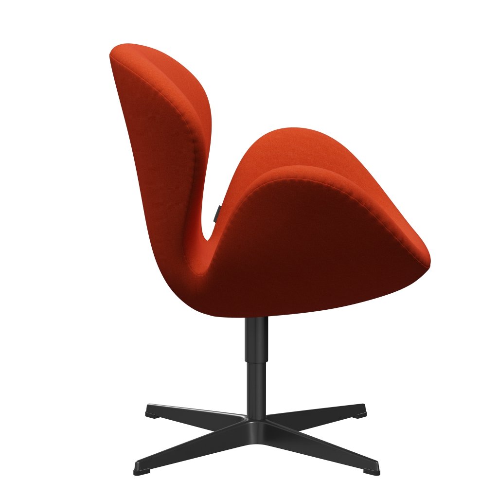 Fritz Hansen Swan -stol, svart lackerad/tonus orange (554)