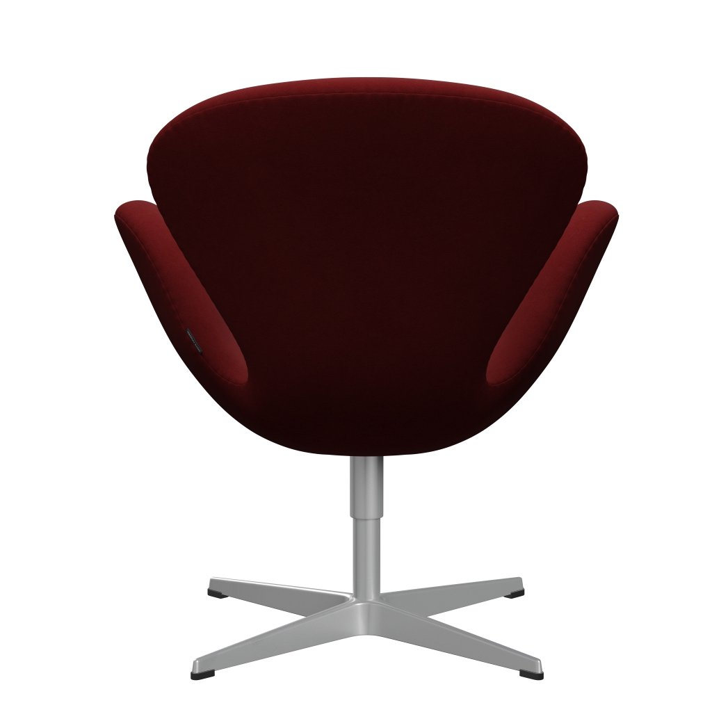 Fritz Hansen Swan Chair, Silver Grey/Comfort Dark Red (01153)