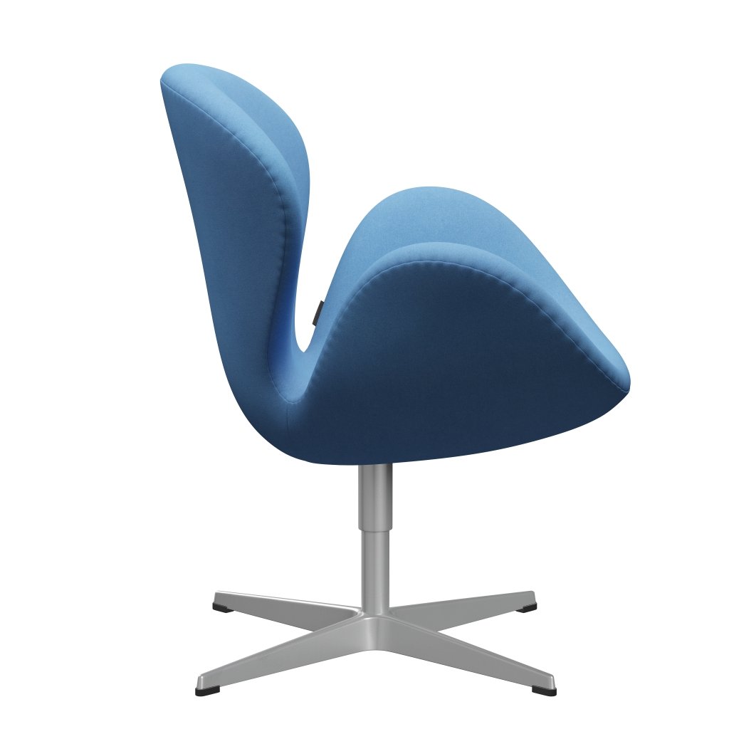 Fritz Hansen Swan Chair, Silver Grey/Divina Clear Blue