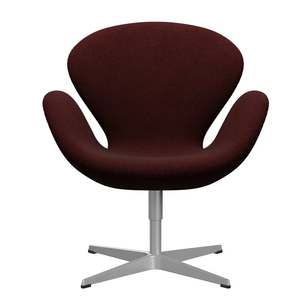 Fritz Hansen Swan Chair, Silver Grey/Divina Melange Bourgogne