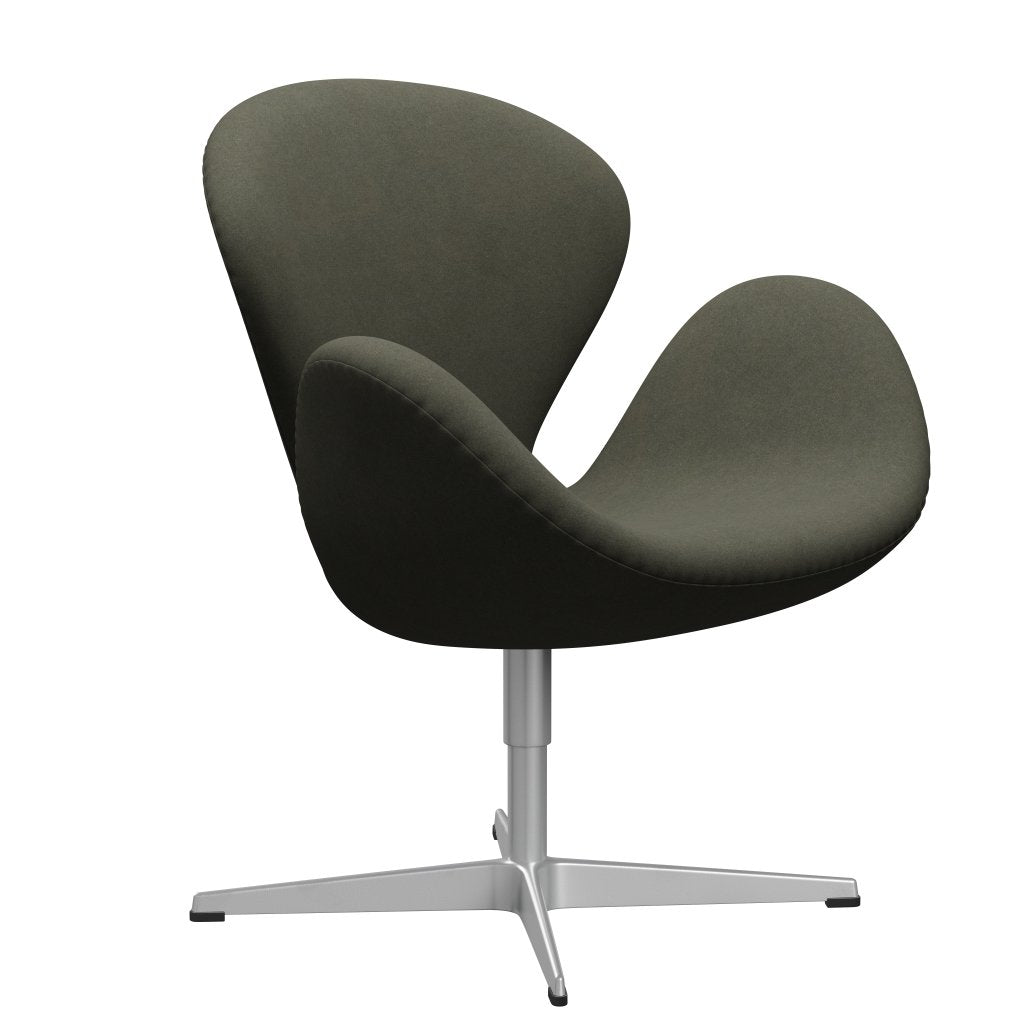 Fritz Hansen Swan Chair, Silver Grey/Divina Millitar Green Divina