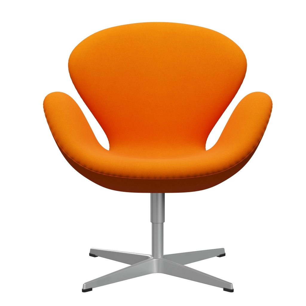 Fritz Hansen Swan Chair, Silver Grey/Divina Dark Orange