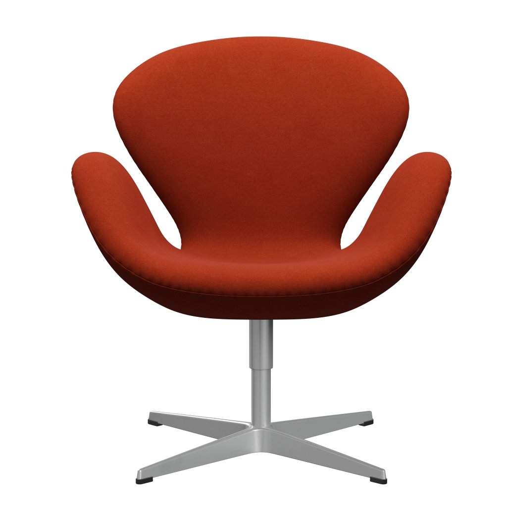 Fritz Hansen Swan Chair, Silver Grey/Divina Terracotta Red