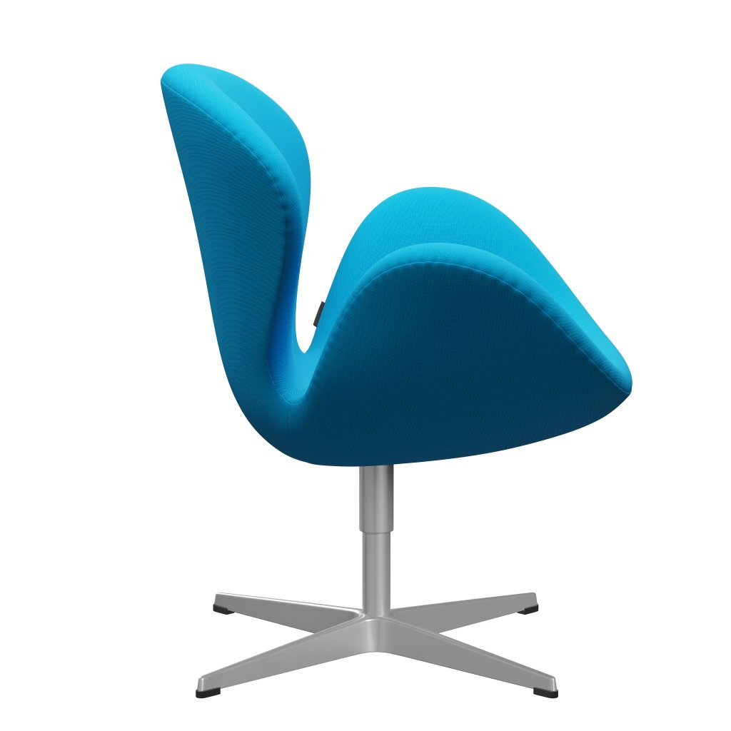 Fritz Hansen Swan Chair, Silver Grey/Fame Hot Turquoise