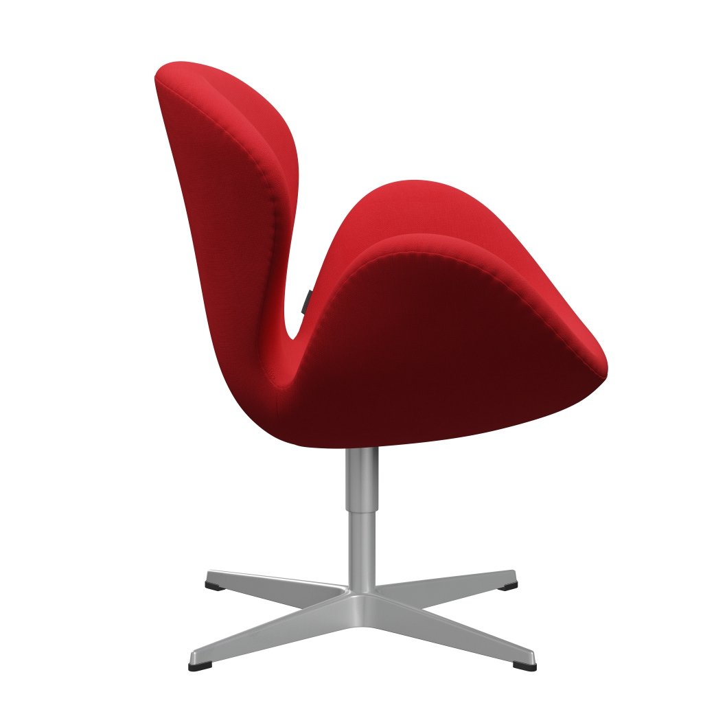 Fritz Hansen Swan Chair, Silver Grey/Steelcut Neon Red