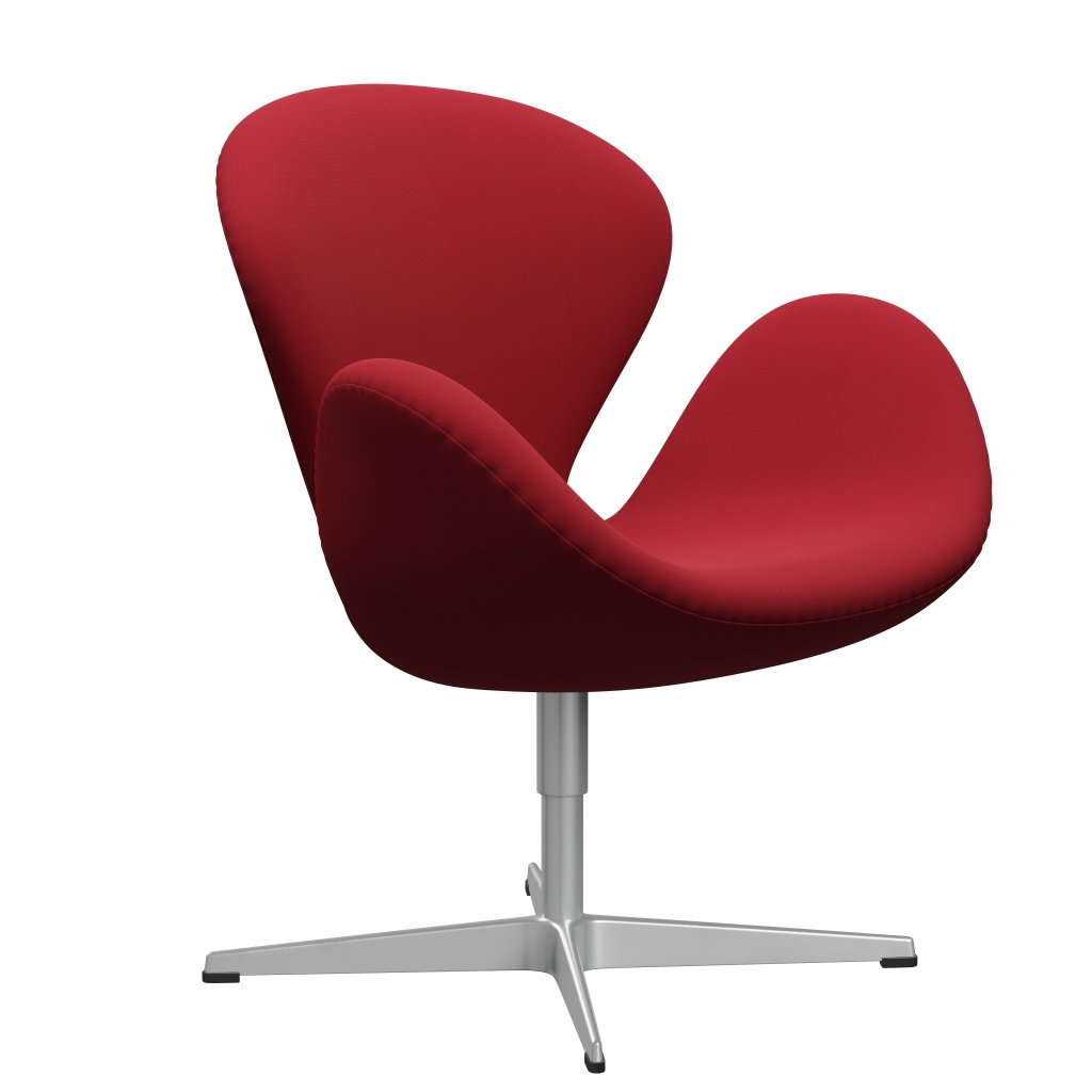 Fritz Hansen Swan Chair, Silver Grey/Steelcut Standard/Light-Dark Red