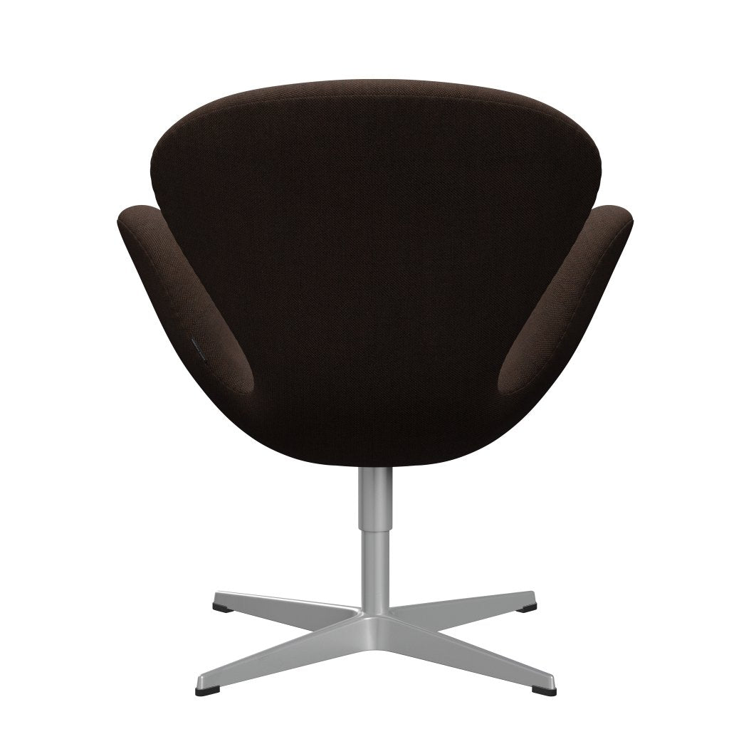 Fritz Hansen Swan Chair, Silver Grey/Sunniva Black/Chestnut