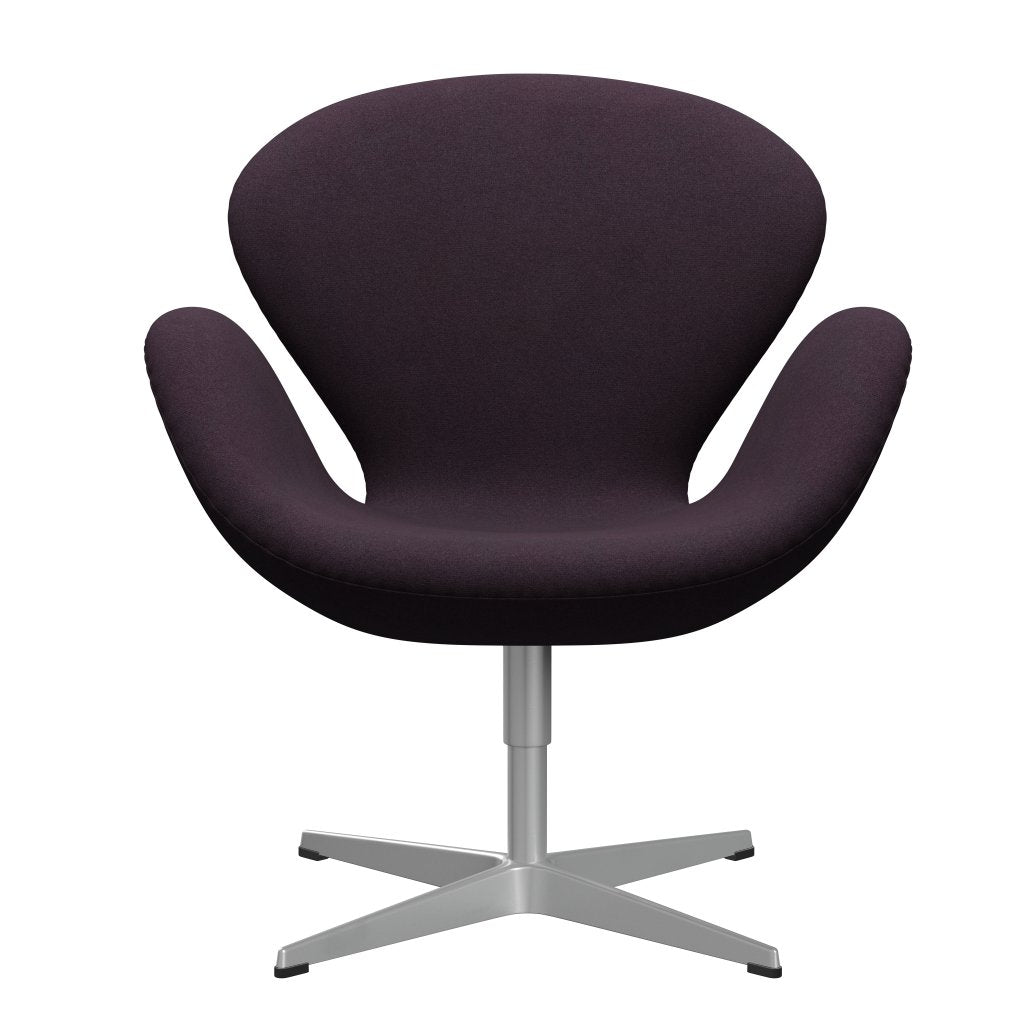 Fritz Hansen Svanenstol, Silver Grey/Tonus Aubergine