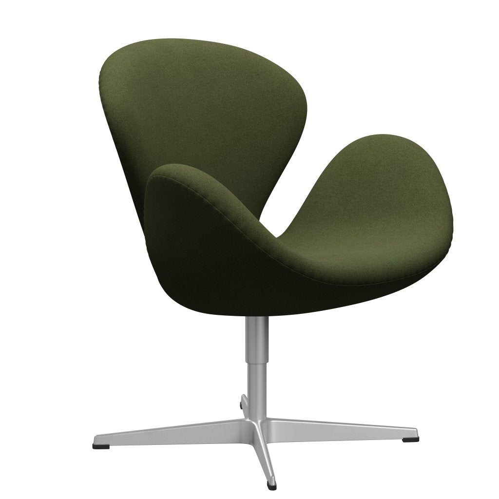 Fritz Hansen Swan Chair, Silver Grey/Tonus Militarian Green Divina