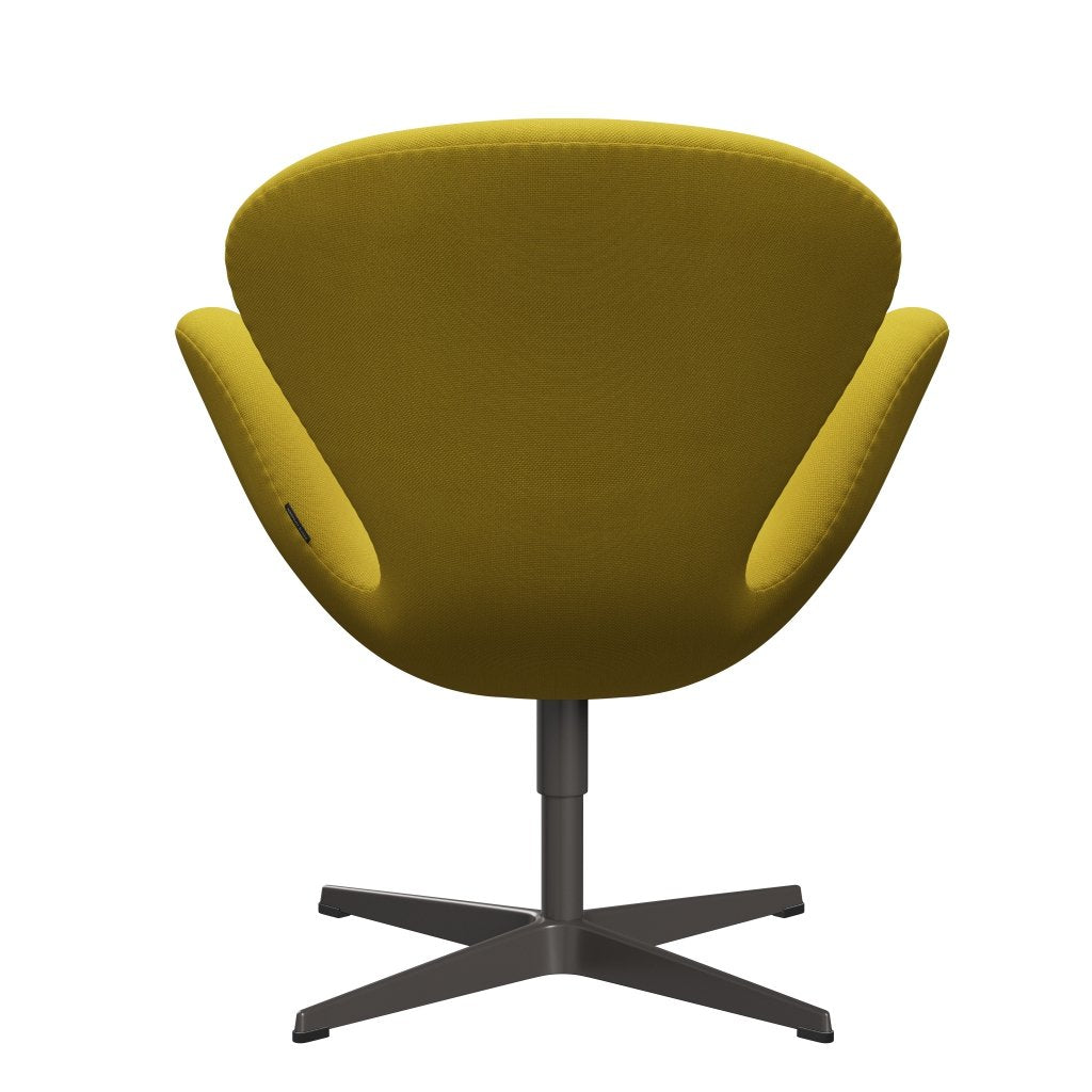 Fritz Hansen Swan -stol, varm grafit/stålcut ljusgrön/gul